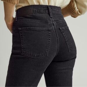 Everlane The Original Cheeky Jean High Rise Size 26 Crop Tumbled Black NWOT